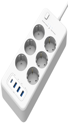 4 Ports PD 32W Smart Power Strip With AC Socket 250V16A 4000W